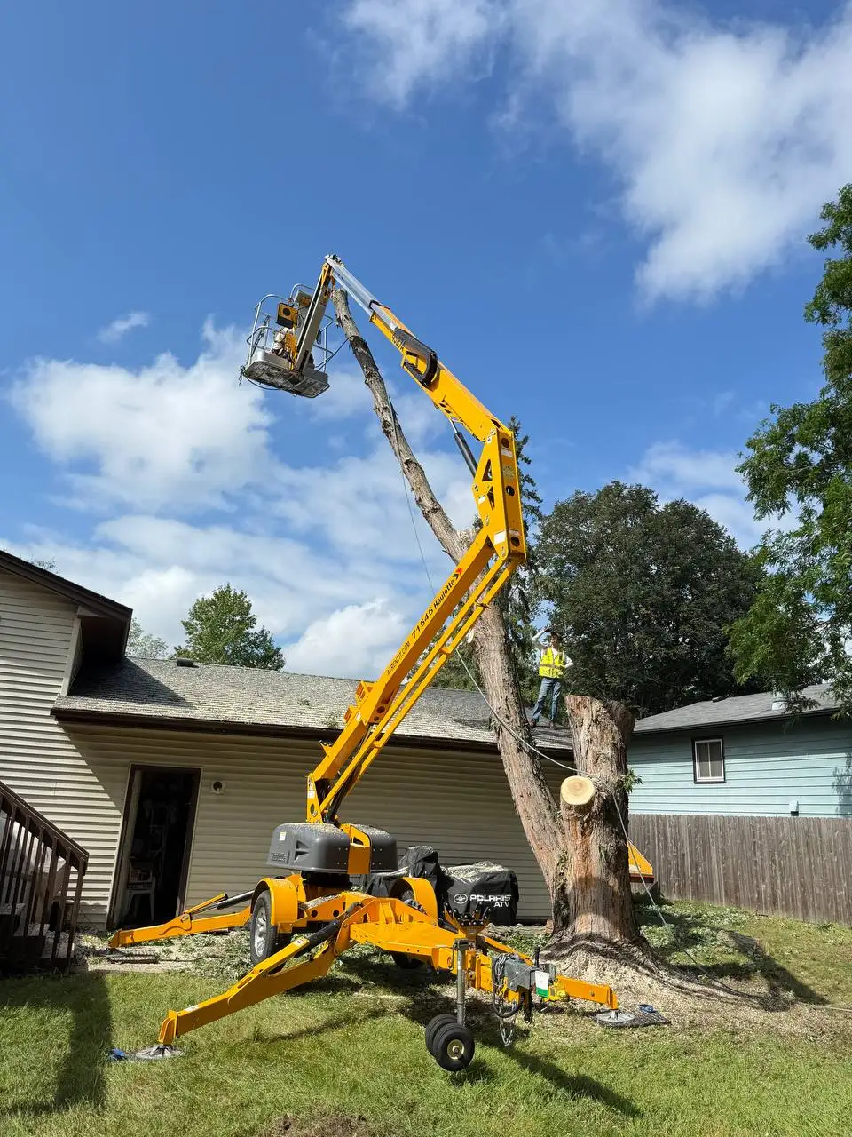 Brush clearing for construction project in Bloomington
